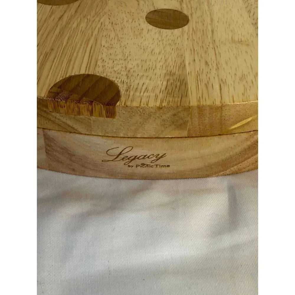 Legacy by Picnic Time‎ Bamboo Cheese Shaped Cutting Board Fork Knife Set